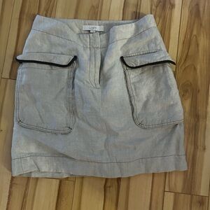 Beige linen skirt with pockets #miniskirt